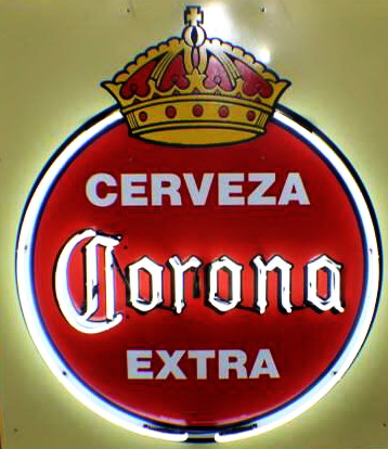 Cerveza Corona Extra Back Board Neon Sign